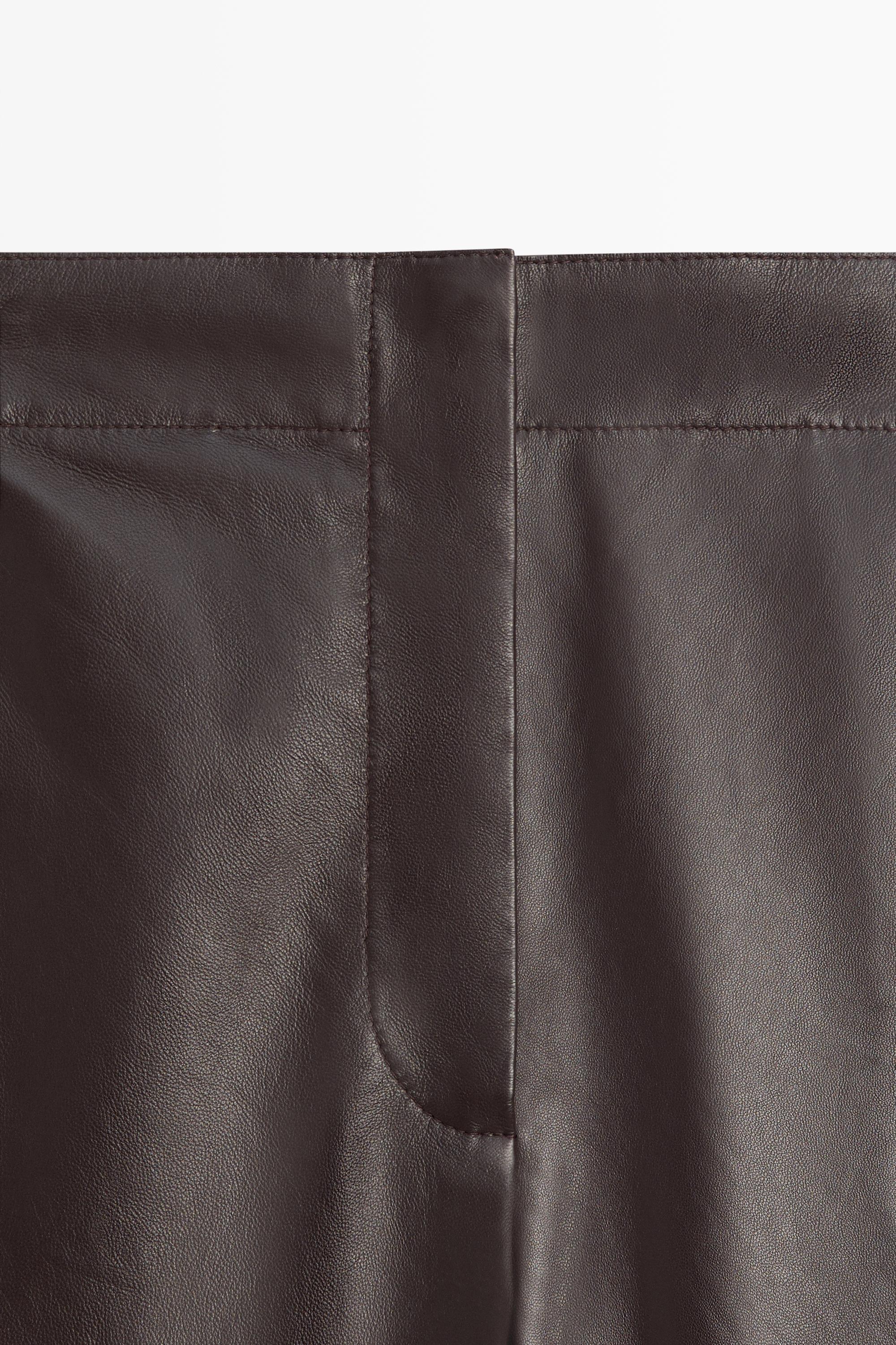 Pantalon barrel fit en cuir